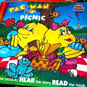 Vintage Kids Stuff 1980 Pac-Man Picnic Talking Story Book & 33 Record /vinyl Set